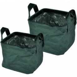 Paris Prix - Lot De 2 Panières Carrées "velvet" 20cm Vert Foncé