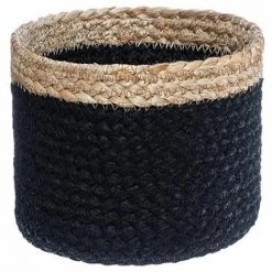ATMOSPHERA, CRATEUR D'INTRIEUR Lot De 3 Paniers "Seagrass" 18cm Noir & Naturel -Petit rangement Soldes Magasin 33664387 3