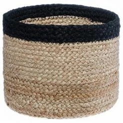 ATMOSPHERA, CRATEUR D'INTRIEUR Lot De 3 Paniers "Seagrass" 18cm Noir & Naturel -Petit rangement Soldes Magasin 33664387 4