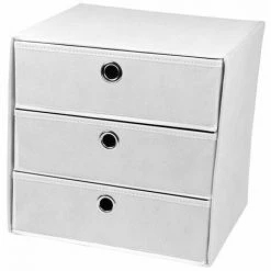 Paris Prix - Boîte De Rangement 3 Tiroirs "vitamine" 28x31cm Blanc