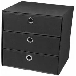 Paris Prix - Boîte De Rangement 3 Tiroirs "vitamine" 28x31cm Noir