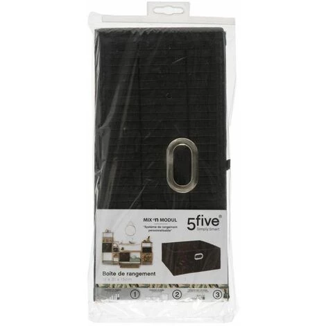 FIVE SIMPLY SMART Boîte De Rangement Pliable Basse "Bambou" 31x31cm Noir 4 FIVE SIMPLY SMART Boîte De Rangement Pliable Basse "Bambou" 31x31cm Noir – Image 2