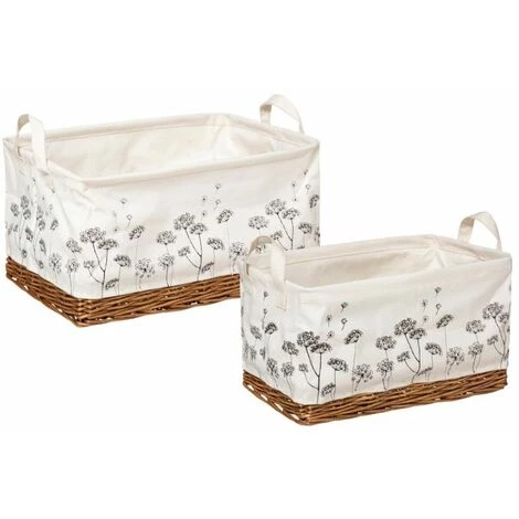 ATMOSPHERA, CRATEUR D'INTRIEUR Lot De 2 Paniers De Rangement "Orane II" 37cm Blanc 3 ATMOSPHERA, CRATEUR D'INTRIEUR Lot De 2 Paniers De Rangement "Orane II" 37cm Blanc