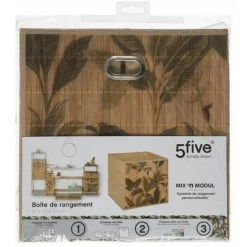 FIVE SIMPLY SMART Boîte De Rangement Pliable Haute "Bambou" 31x31cm Naturel -Petit rangement Soldes Magasin 33672941 2
