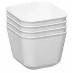 FIVE SIMPLY SMART Lot De 4 Boîtes De Rangement "Flex" 8cm Blanc