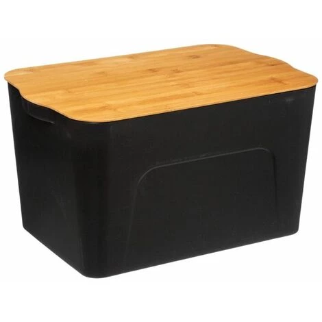 FIVE SIMPLY SMART Boîte De Rangement "Marco" 24L Noir & Naturel 3 FIVE SIMPLY SMART Boîte De Rangement "Marco" 24L Noir & Naturel