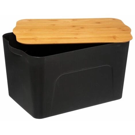 FIVE SIMPLY SMART Boîte De Rangement "Marco" 24L Noir & Naturel 4 FIVE SIMPLY SMART Boîte De Rangement "Marco" 24L Noir & Naturel – Image 2