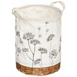 ATMOSPHERA, CRATEUR D'INTRIEUR Lot De 2 Paniers à Linge Tissu & Osier "Orane II" 32cm Blanc 7 ATMOSPHERA, CRATEUR D'INTRIEUR Lot De 2 Paniers à Linge Tissu & Osier "Orane II" 32cm Blanc -Petit rangement Soldes Magasin 33673279 3