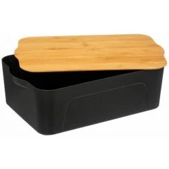 FIVE SIMPLY SMART Boîte De Rangement "Marco" 13L Noir & Naturel -Petit rangement Soldes Magasin 33673474 2