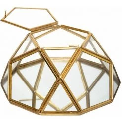 ATMOSPHERA, CRATEUR D'INTRIEUR Boîte Déco En Métal & Verre "Gypsy" 19cm Or