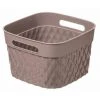 FIVE SIMPLY SMART Panier Multi-Usages Carré "Disco" 20cm Taupe -Petit rangement Soldes Magasin 33673651 1