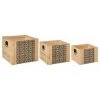ATMOSPHERA, CRŽATEUR D'INTŽRIEUR Lot De 3 Cagettes à Motifs "Flower" 35cm Naturel -Petit rangement Soldes Magasin 33673766 1
