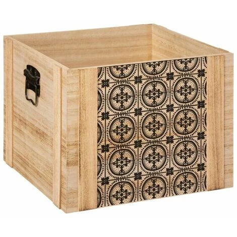 ATMOSPHERA, CRATEUR D'INTRIEUR Lot De 3 Cagettes à Motifs "Flower" 35cm Naturel 5 ATMOSPHERA, CRATEUR D'INTRIEUR Lot De 3 Cagettes à Motifs "Flower" 35cm Naturel – Image 3