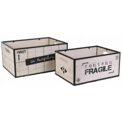 Paris Prix - Lot De 2 Cagettes Déco "contenu" 40cm Naturel