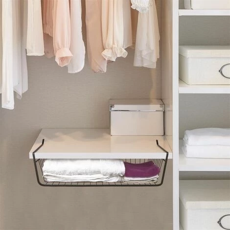 Paris Prix - Panier De Rangement Suspendu "filaire" 40cm Noir 5 Paris Prix - Panier De Rangement Suspendu "filaire" 40cm Noir – Image 3