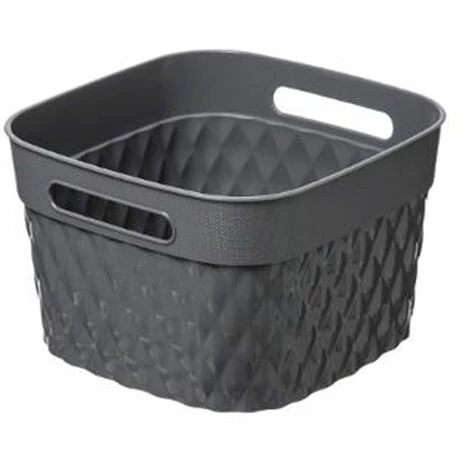 FIVE SIMPLY SMART Panier Multi-Usages Carré "Disco" 20cm Gris 3 FIVE SIMPLY SMART Panier Multi-Usages Carré "Disco" 20cm Gris