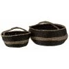 Paris Prix - Lot De 2 Paniers Ronds "zostère" 60cm Noir -Petit rangement Soldes Magasin 33676285 1
