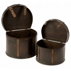 Paris Prix - Lot De 2 Valises Déco "rétro Vintage" 35cm Marron 6 Paris Prix - Lot De 2 Valises Déco "rétro Vintage" 35cm Marron -Petit rangement Soldes Magasin 33676914 2