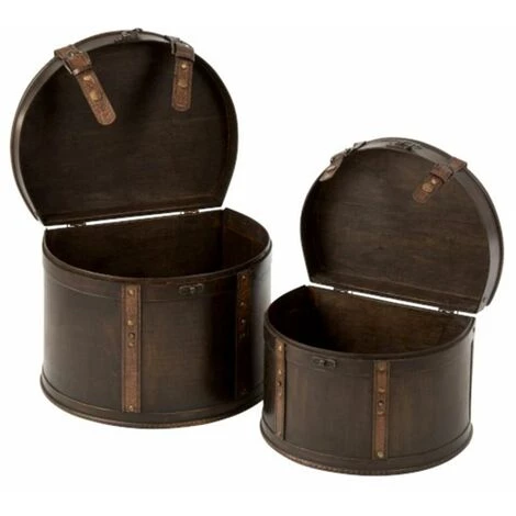 Paris Prix - Lot De 2 Valises Déco "rétro Vintage" 35cm Marron 4 Paris Prix - Lot De 2 Valises Déco "rétro Vintage" 35cm Marron – Image 2