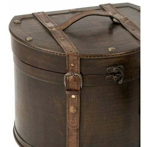 Paris Prix - Lot De 2 Valises Déco "rétro Vintage" 35cm Marron 5 Paris Prix - Lot De 2 Valises Déco "rétro Vintage" 35cm Marron – Image 3