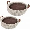 Paris Prix - Lot De 2 Paniers Pour Chien & Chat "rond" 50cm écru -Petit rangement Soldes Magasin 33706222 1