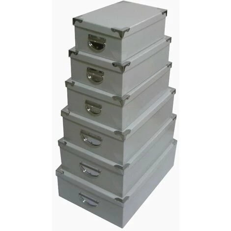 ATMOSPHERA, CRATEUR D'INTRIEUR Set De 6 Boîtes De Rangement "Uni" 48cm Gris 4 ATMOSPHERA, CRATEUR D'INTRIEUR Set De 6 Boîtes De Rangement "Uni" 48cm Gris – Image 2