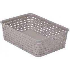 Paris Prix - Panière De Rangement "effet Tressé" 1,6l Taupe