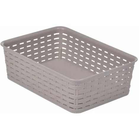 Paris Prix - Panière De Rangement "effet Tressé" 1,6l Taupe 3 Paris Prix - Panière De Rangement "effet Tressé" 1,6l Taupe