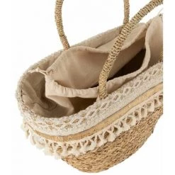 Paris Prix - Sac De Plage En Rotin "flo" 58cm Naturel & écru 5 Paris Prix - Sac De Plage En Rotin "flo" 58cm Naturel & écru -Petit rangement Soldes Magasin 33708471 2