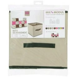 BBASICCO Boîte De Rangement Pliable "Basic" 31x31cm Lin -Petit rangement Soldes Magasin 33708818 4