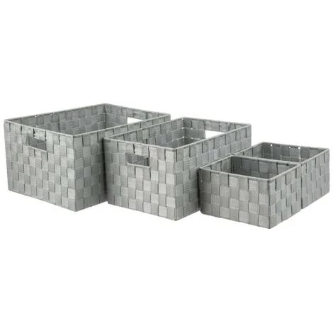 FIVE SIMPLY SMART Lot De 4 Paniers De Rangement "Déco" 38cm Gris 3 FIVE SIMPLY SMART Lot De 4 Paniers De Rangement "Déco" 38cm Gris