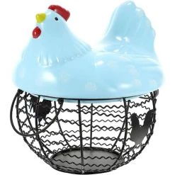 BARES En Céramique Oeuf Panier De Rangement Rétro Fer Art Oeuf Distributeur Rack Fraîche Bouillie Canard Oeuf Présentoir De Fruits Légumes Organisateur Pour Pendaison De Crémaillère