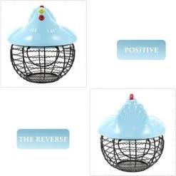 BARES En Céramique Oeuf Panier De Rangement Rétro Fer Art Oeuf Distributeur Rack Fraîche Bouillie Canard Oeuf Présentoir De Fruits Légumes Organisateur Pour Pendaison De Crémaillère -Petit rangement Soldes Magasin 33784935 4