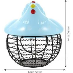 BARES En Céramique Oeuf Panier De Rangement Rétro Fer Art Oeuf Distributeur Rack Fraîche Bouillie Canard Oeuf Présentoir De Fruits Légumes Organisateur Pour Pendaison De Crémaillère -Petit rangement Soldes Magasin 33784935 5
