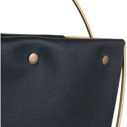 THE HOME DECO FACTORY Porte-revues En Métal Doré Et Tissu Noir Multicolore - Noir -Petit rangement Soldes Magasin 33972858 4