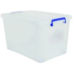M S V MSV Boite De Rangement Avec Roulettes PP Blanc Transparent 50L - Blanc