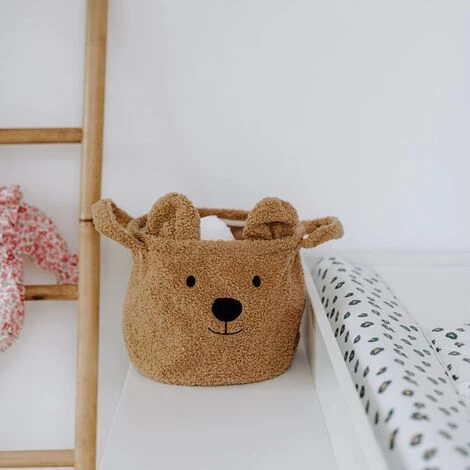 CHILDHOME Panier De Rangement Teddy 25x20x20 Cm Beige - Beige 4 CHILDHOME Panier De Rangement Teddy 25x20x20 Cm Beige - Beige – Image 2