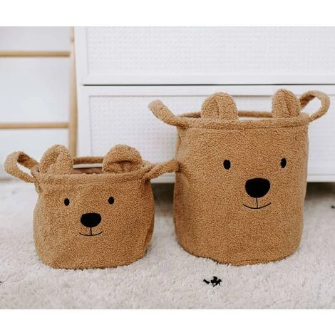 CHILDHOME Panier De Rangement Teddy 25x20x20 Cm Beige - Beige 6 CHILDHOME Panier De Rangement Teddy 25x20x20 Cm Beige - Beige – Image 4