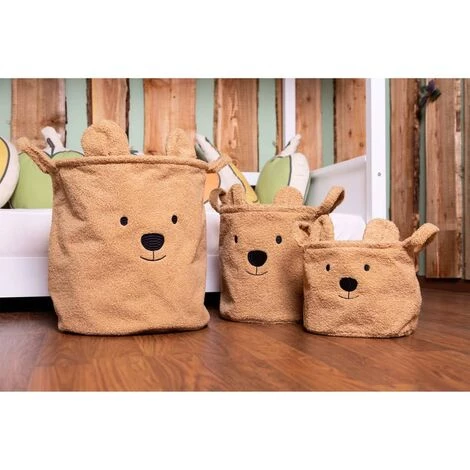 CHILDHOME Panier De Rangement Teddy 25x20x20 Cm Beige - Beige 7 CHILDHOME Panier De Rangement Teddy 25x20x20 Cm Beige - Beige – Image 5