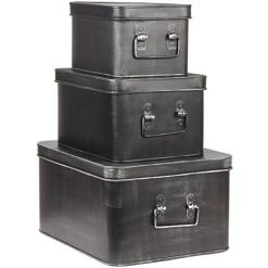 LABEL51 Boîte De Rangement Media 22x17x13 Cm M Noir Antique - Noir -Petit rangement Soldes Magasin 34148484 5