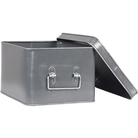 LABEL51 Boîte De Rangement Media 27x21x16 Cm L Gris Antique - Gris 6 LABEL51 Boîte De Rangement Media 27x21x16 Cm L Gris Antique - Gris – Image 4