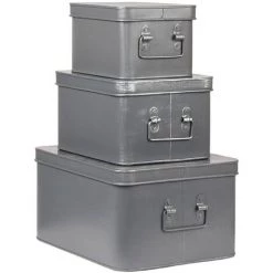 LABEL51 Boîte De Rangement Media 27x21x16 Cm L Gris Antique - Gris 11 LABEL51 Boîte De Rangement Media 27x21x16 Cm L Gris Antique - Gris -Petit rangement Soldes Magasin 34148501 5