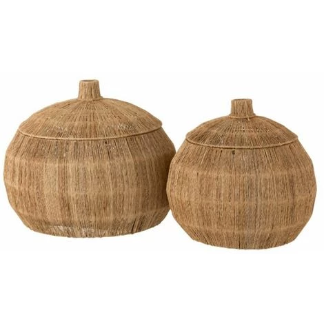 Paris Prix - Lot De 2 Paniers En Jute "dantya" 55cm Naturel 3 Paris Prix - Lot De 2 Paniers En Jute "dantya" 55cm Naturel