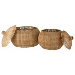 Paris Prix - Lot De 2 Paniers En Jute "dantya" 55cm Naturel 6 Paris Prix - Lot De 2 Paniers En Jute "dantya" 55cm Naturel -Petit rangement Soldes Magasin 34160023 2