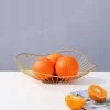 DIYOZZY Corbeille à Fruits En Métal, Grande Rangement Fruit, Décoratif Panier De Rangement Pour Légumes, Pour La Cuisine Et Les Comptoirs, Doré 27.5 X 7cm -Petit rangement Soldes Magasin 34215985 1