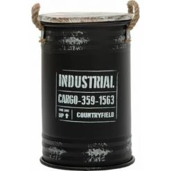 ATMOSPHERA, CRATEUR D'INTRIEUR Lot De 3 Coffres Bidon Design "Indus" 51cm Noir -Petit rangement Soldes Magasin 34348648 4