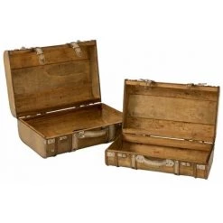 Paris Prix - Lot De 2 Valises Déco "arrondie" 45cm Naturel -Petit rangement Soldes Magasin 34562901 2