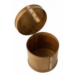 Paris Prix - Lot De 2 Coffres De Rangements "rond" 25cm Beige 11 Paris Prix - Lot De 2 Coffres De Rangements "rond" 25cm Beige -Petit rangement Soldes Magasin 34564918 5