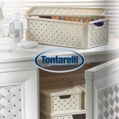 TONTARELLI Petit Panier Arianna Wengue Avec Couvercle Modèle Angora -Petit rangement Soldes Magasin 34736771 2