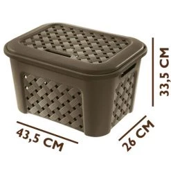 TONTARELLI Petit Panier Arianna Wengue Avec Couvercle Modèle Angora -Petit rangement Soldes Magasin 34736771 3